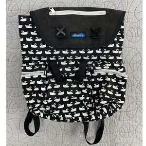 KAVU Backpack Black White Swan Print Canvas Buckle / Women\'s One Size KAVU Rope Bag - Als.com main image 4